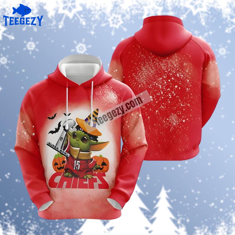 Baby Yoda Pumpkins Halloween Kansas City Chiefs Red Printed 3D Hoodie Baby Yoda Pumpkins Halloween Kansas City Chiefs Red Printed 3D Hoodie