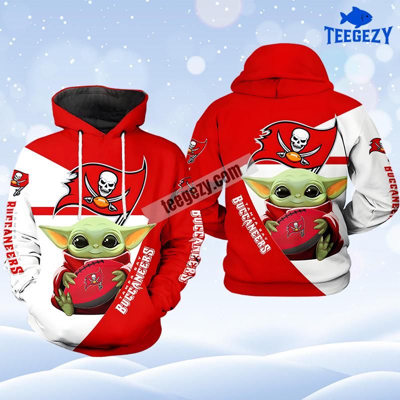 Baby Yoda Star Wars Tampa Bay Buccaneers Red White Pullover 3D Hoodie Baby Yoda Star Wars Tampa Bay Buccaneers Red White Pullover 3D Hoodie