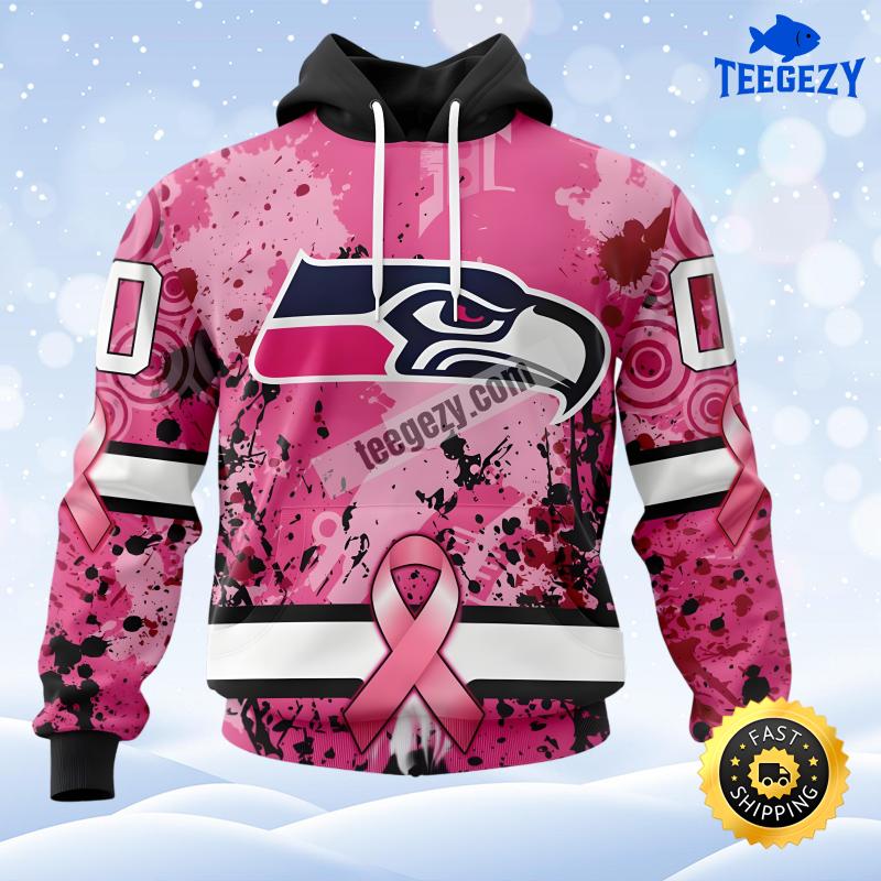 Breast Cancer Seattle Seahawks Personalized Pink Black Dad Mom 3D Hoodie Breast Cancer Seattle Seahawks Personalized Pink Black Dad Mom 3D Hoodie