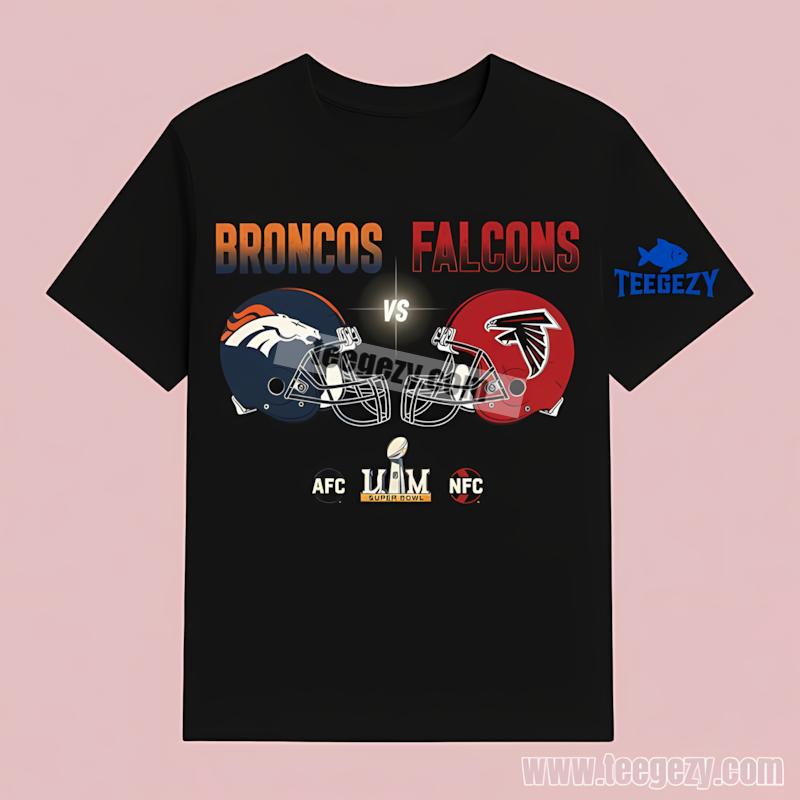 Broncos Vs Falcons Graphic Nfl Showdown Shirt
