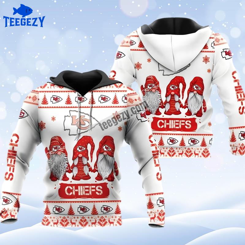 Christmas Gnomes Kansas City Chiefs Red White Design 3D Hoodie Christmas Gnomes Kansas City Chiefs Red White Design 3D Hoodie