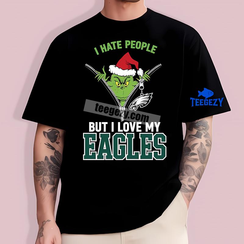 Christmas Grinch Philadelphia Eagles Hate People T-Shirt Christmas Grinch Philadelphia Eagles Hate People T-Shirt
