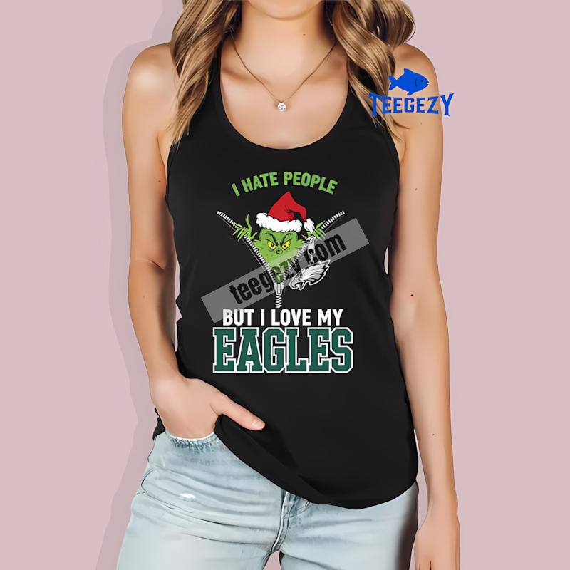 Christmas Grinch Philadelphia Eagles Hate People Tanktop Christmas Grinch Philadelphia Eagles Hate People Tanktop