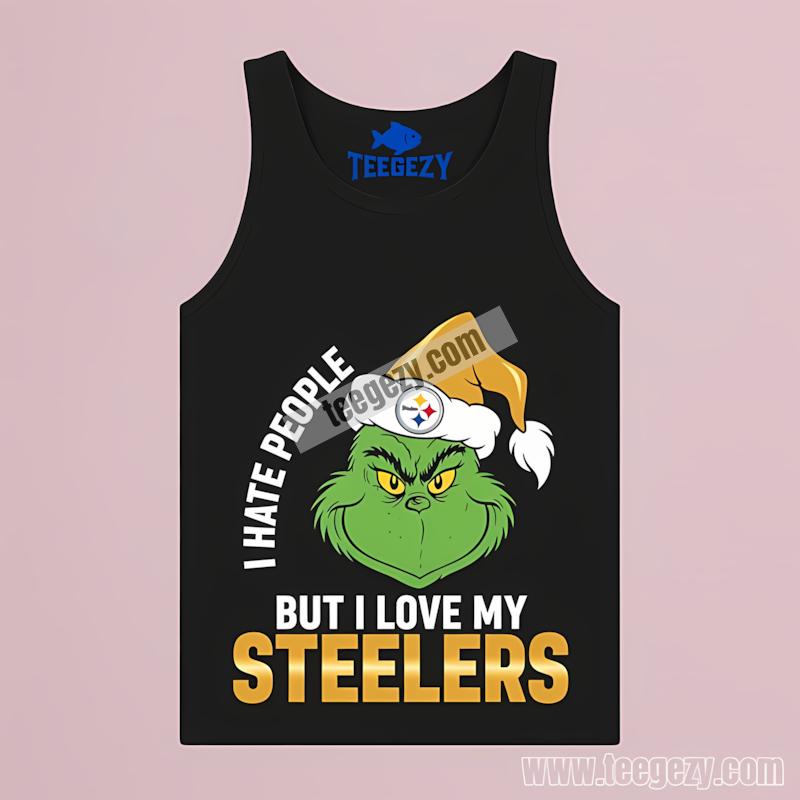 Christmas Grinch Pittsburgh STanktoplers Hate People But Love Shirt Christmas Grinch Pittsburgh STanktoplers Hate People But Love Shirt
