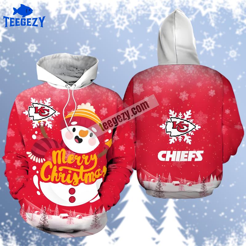 Christmas Snowman Kansas City Chiefs White Red Zip Up 3D Hoodie Christmas Snowman Kansas City Chiefs White Red Zip Up 3D Hoodie