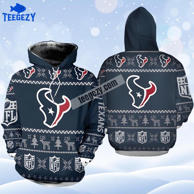 Christmas Tree Houston Texans Blue Pullover 3D Hoodie Christmas Tree Houston Texans Blue Pullover 3D Hoodie