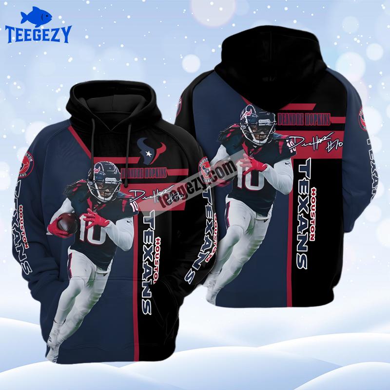 Deandre Hopkins Houston Texans Black Blue Novelty 3D Hoodie Deandre Hopkins Houston Texans Black Blue Novelty 3D Hoodie