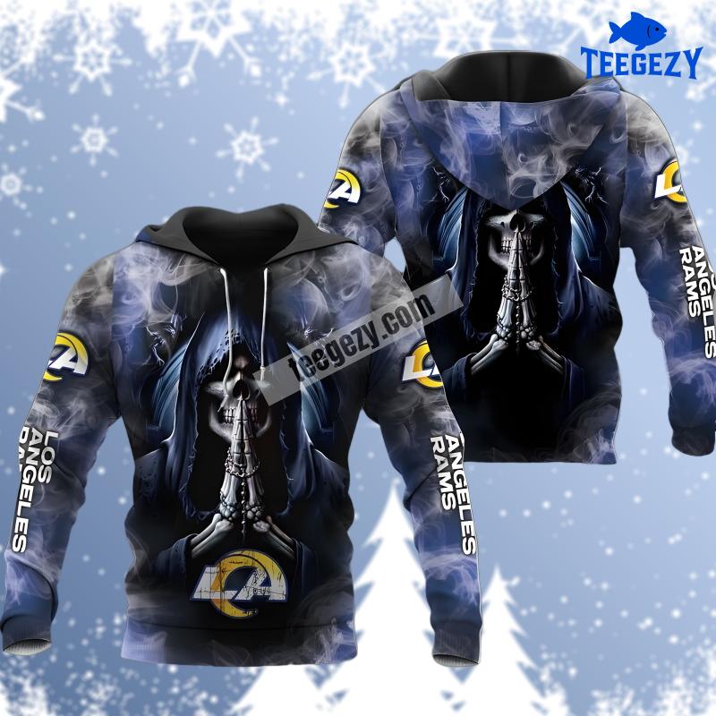 Death Smoke Los Angeles Rams Black Blue Novelty 3D Hoodie Death Smoke Los Angeles Rams Black Blue Novelty 3D Hoodie