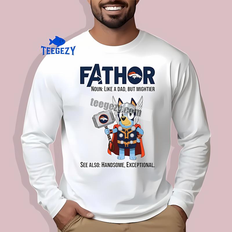 Denver Broncos Bluey Fathor Retro Graphic Long Sleeve Denver Broncos Bluey Fathor Retro Graphic Long Sleeve