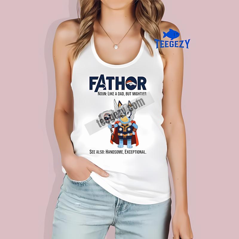 Denver Broncos Bluey Fathor Retro Graphic Tanktop Denver Broncos Bluey Fathor Retro Graphic Tanktop