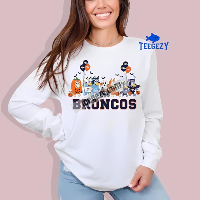 Denver Broncos Bluey Halloween Parade Costume Personalized Long Sleeve Denver Broncos Bluey Halloween Parade Costume Personalized Long Sleeve