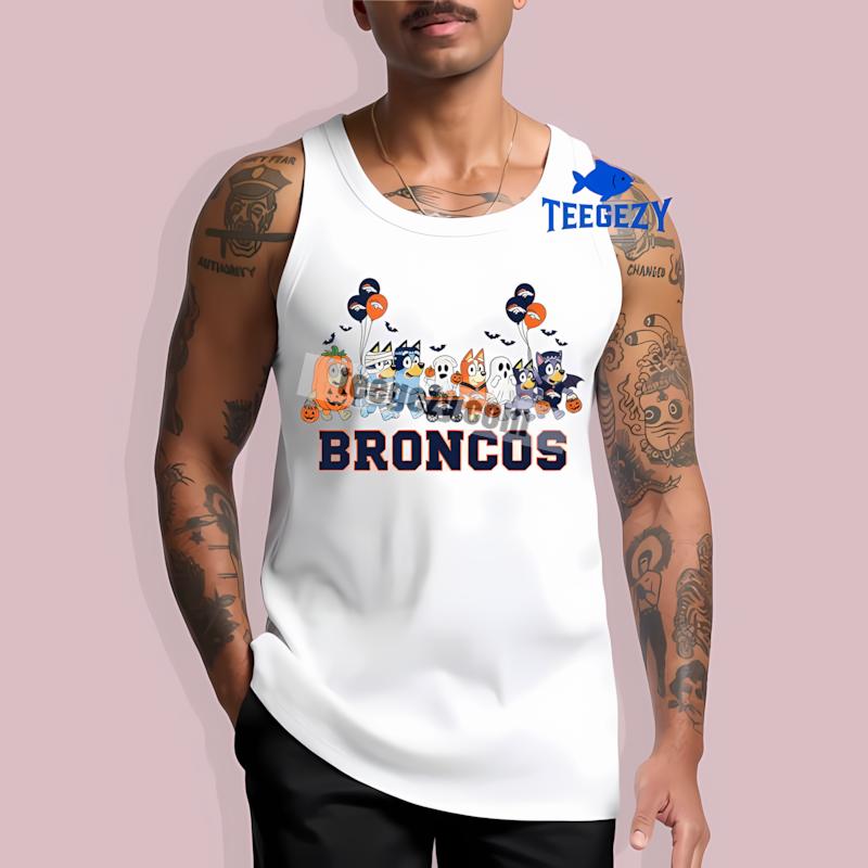 Denver Broncos Bluey Halloween Parade Costume Personalized Tanktop Denver Broncos Bluey Halloween Parade Costume Personalized Tanktop