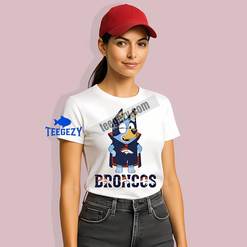 Denver Broncos Bluey Vampire Casual Graphic T-Shirt Denver Broncos Bluey Vampire Casual Graphic T-Shirt