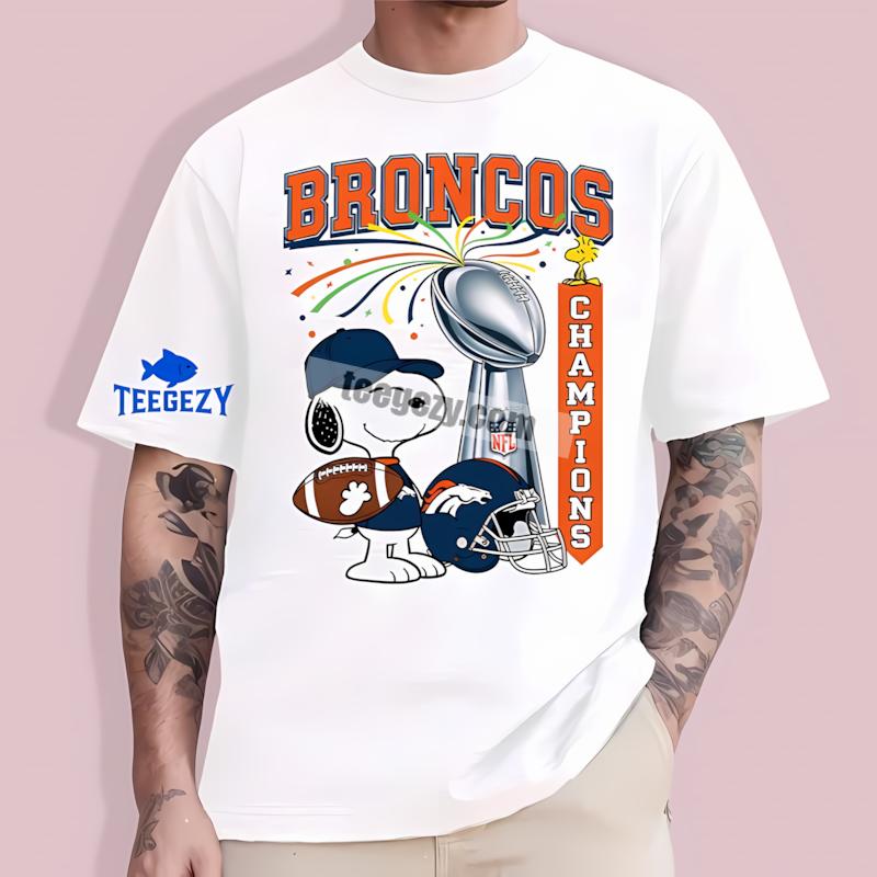 Denver Broncos Champions Snoopy Celebration Custom T-Shirt Denver Broncos Champions Snoopy Celebration Custom T-Shirt