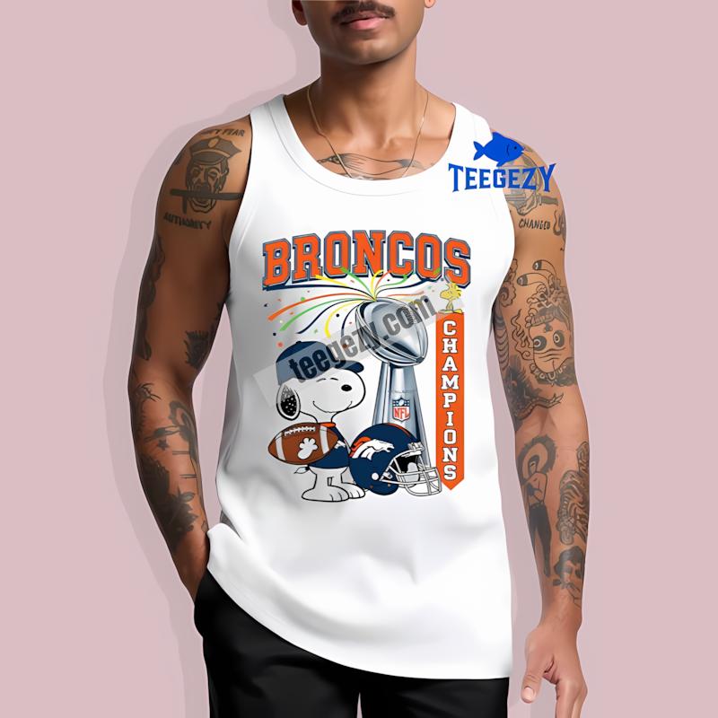 Denver Broncos Champions Snoopy Celebration Custom Tanktop Denver Broncos Champions Snoopy Celebration Custom Tanktop