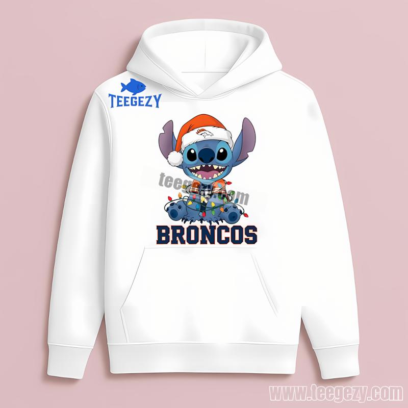 Denver Broncos Christmas Stitch Lights Holiday Hoodie Denver Broncos Christmas Stitch Lights Holiday Hoodie