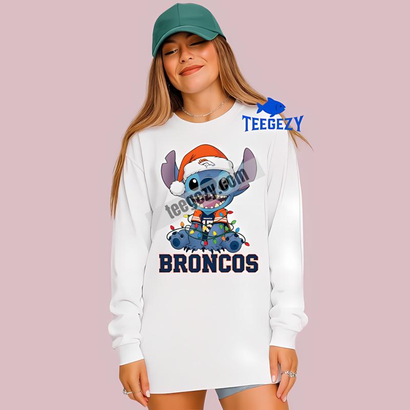 Denver Broncos Christmas Stitch Lights Holiday Long Sleeve Denver Broncos Christmas Stitch Lights Holiday Long Sleeve