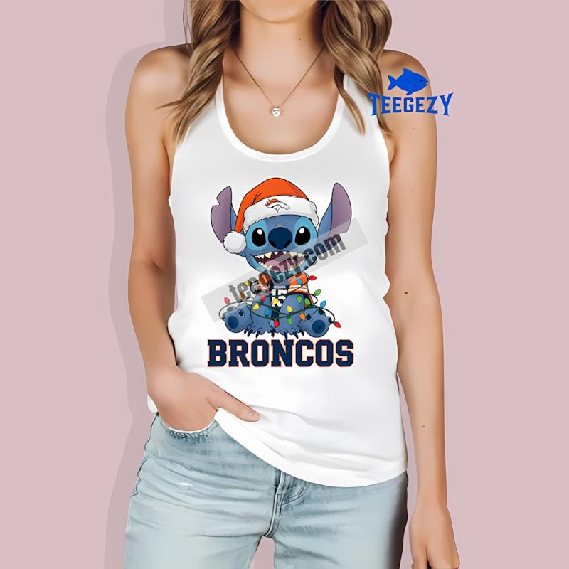 Denver Broncos Christmas Stitch Lights Holiday Tanktop Denver Broncos Christmas Stitch Lights Holiday Tanktop