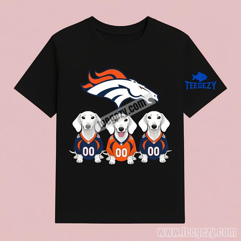 Denver Broncos Dachshund Dogs Soft Graphic T-Shirt Denver Broncos Dachshund Dogs Soft Graphic T-Shirt