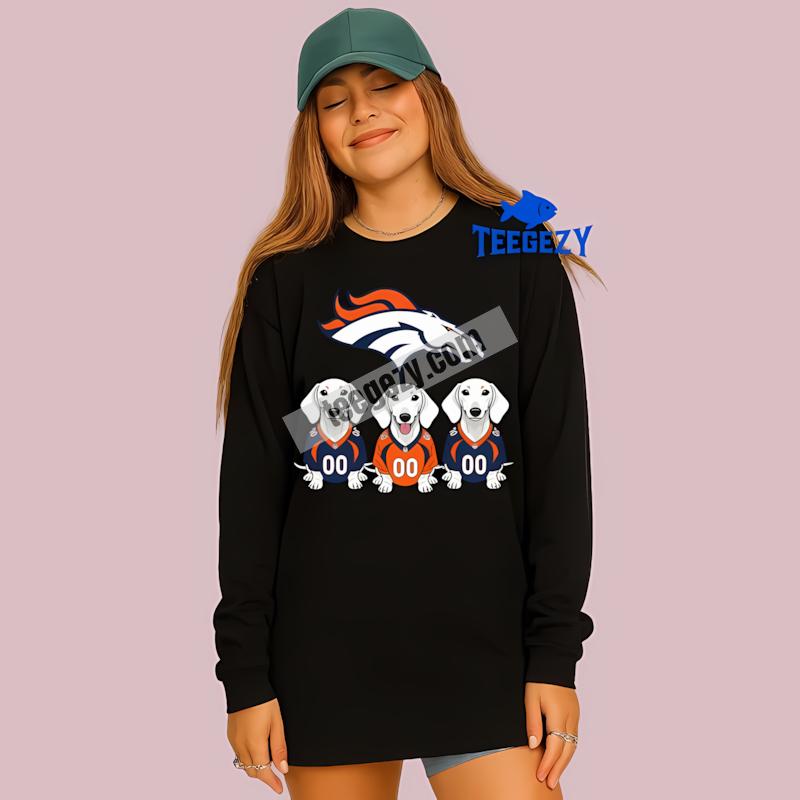 Denver Broncos Dachshund Dogs Soft Graphic Long Sleeve Denver Broncos Dachshund Dogs Soft Graphic Long Sleeve
