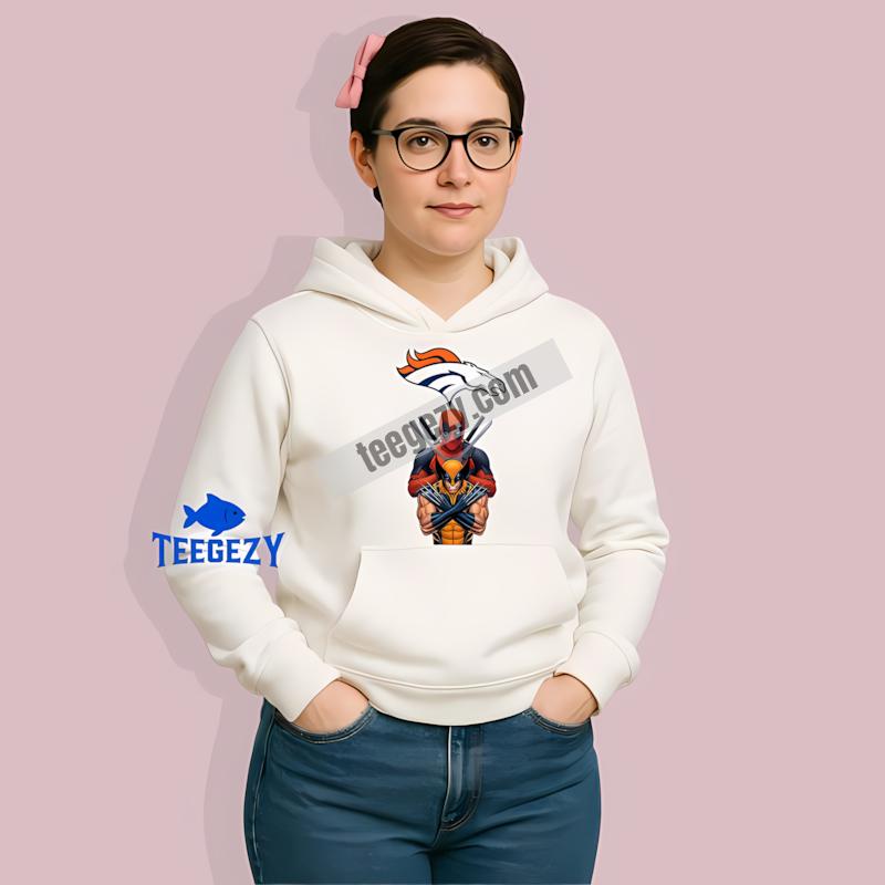Denver Broncos Deadpool Wolverine Crossover Fan Hoodie Denver Broncos Deadpool Wolverine Crossover Fan Hoodie