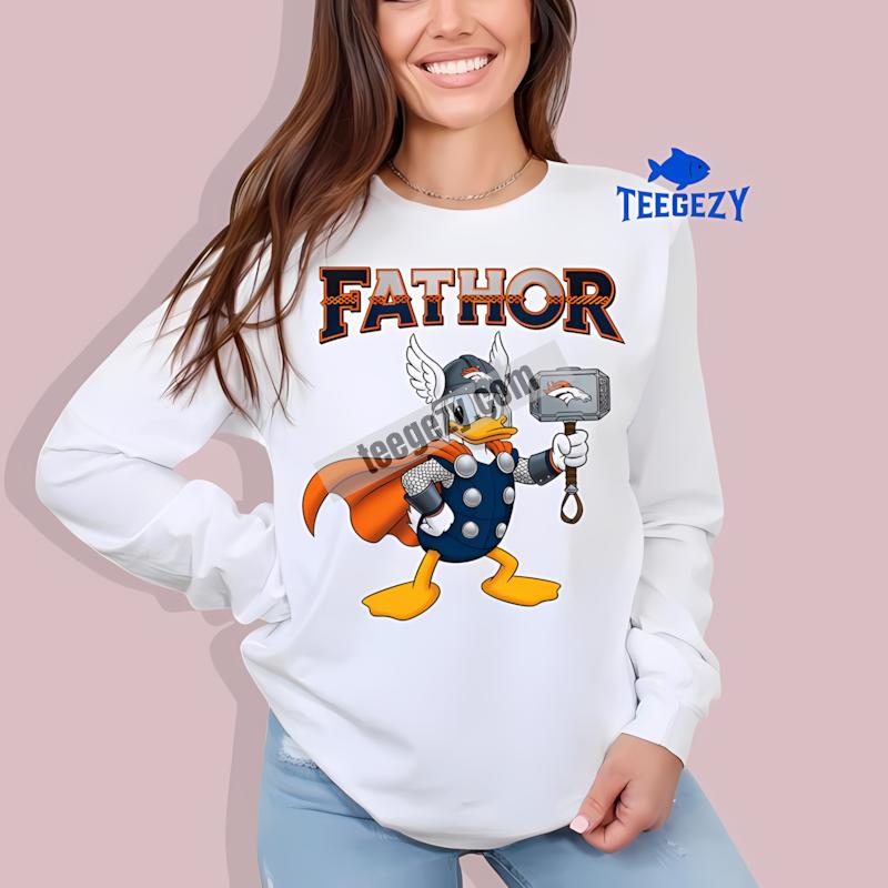 Denver Broncos Donald Duck Fathor All Day Long Sleeve Denver Broncos Donald Duck Fathor All Day Long Sleeve