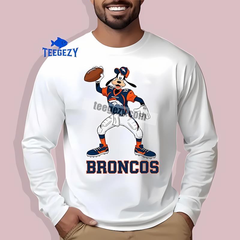 Denver Broncos Goofy Football Quarterback Mens Long Sleeve Denver Broncos Goofy Football Quarterback Mens Long Sleeve