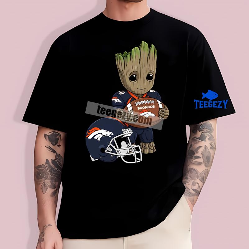 Denver Broncos Groot Football Casual T-Shirt Denver Broncos Groot Football Casual T-Shirt