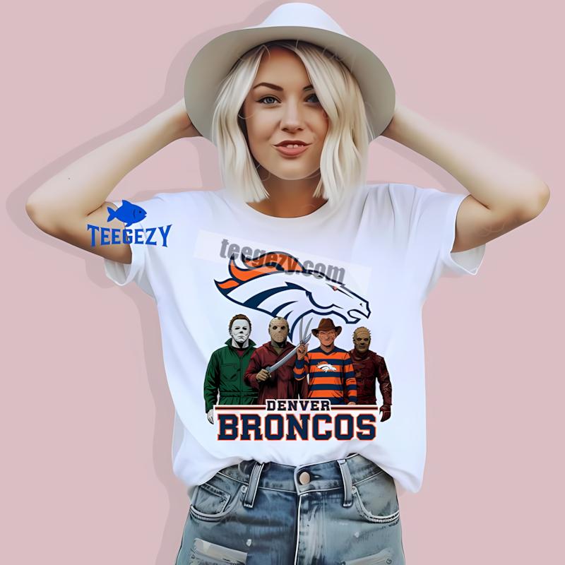 Denver Broncos Halloween Horror Killers Dri Fit T-Shirt Denver Broncos Halloween Horror Killers Dri Fit T-Shirt