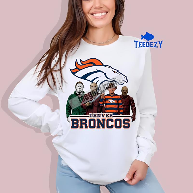 Denver Broncos Halloween Horror Killers Dri Fit Long Sleeve Denver Broncos Halloween Horror Killers Dri Fit Long Sleeve