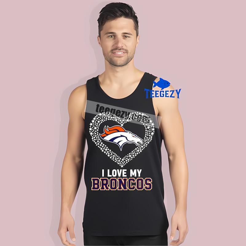 Denver Broncos I Love My Broncos Heart Womens Tanktop Denver Broncos I Love My Broncos Heart Womens Tanktop