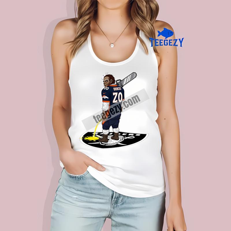 Denver Broncos Leatherface Raiders Rivalry Mens Tanktop Denver Broncos Leatherface Raiders Rivalry Mens Tanktop