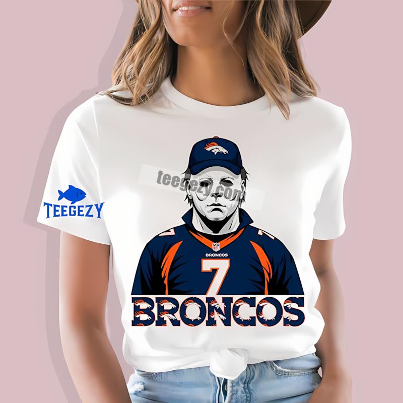 Denver Broncos Michael Myers Spooky Graphic T-Shirt Denver Broncos Michael Myers Spooky Graphic T-Shirt