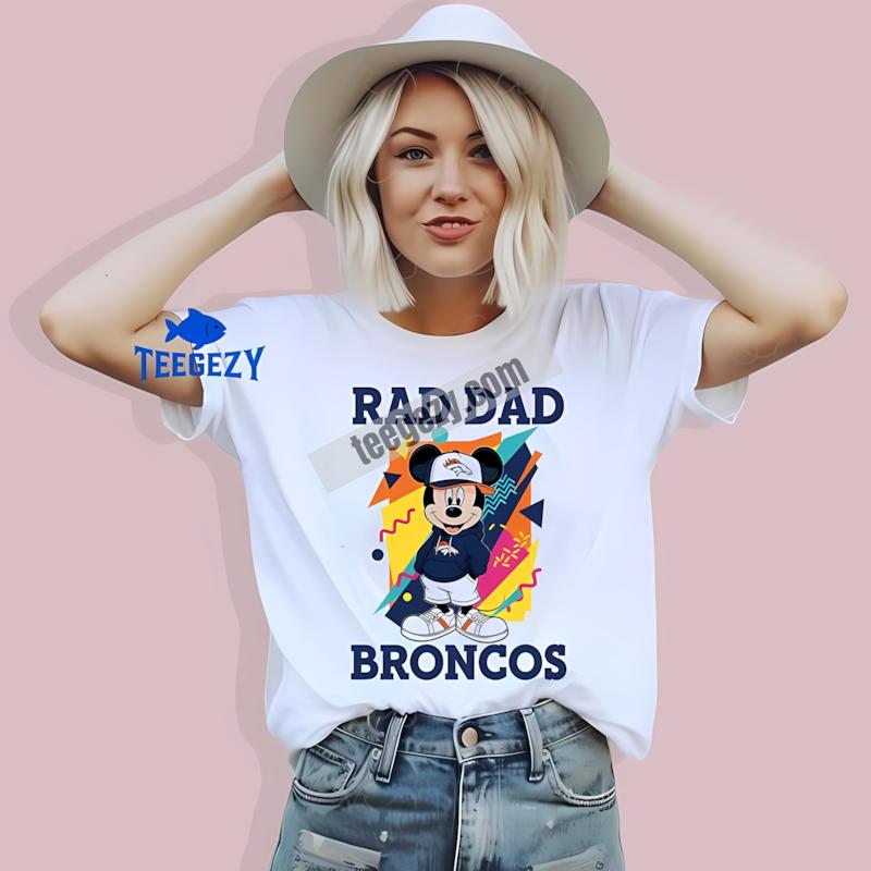 Denver Broncos Mickey Mouse Rad Dad Mens Graphic T-Shirt Denver Broncos Mickey Mouse Rad Dad Mens Graphic T-Shirt