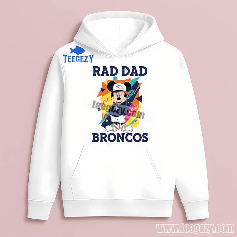 Denver Broncos Mickey Mouse Rad Dad Mens Graphic Hoodie Denver Broncos Mickey Mouse Rad Dad Mens Graphic Hoodie