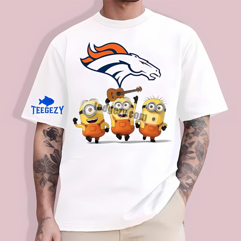 Denver Broncos Minions Custom Fan T-Shirt Denver Broncos Minions Custom Fan T-Shirt