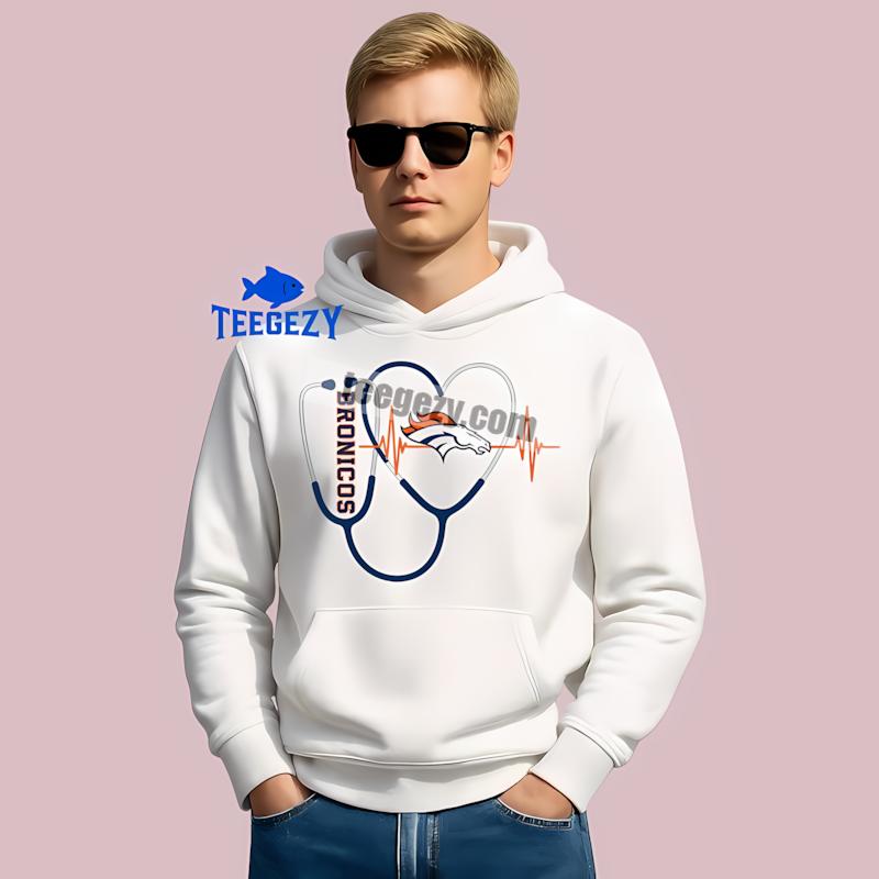 Denver Broncos Nurse Heartbeat Statement Hoodie Denver Broncos Nurse Heartbeat Statement Hoodie