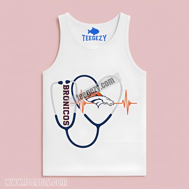 Denver Broncos Nurse Heartbeat Statement Tanktop Denver Broncos Nurse Heartbeat Statement Tanktop