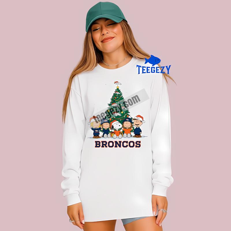 Denver Broncos Peanuts Christmas Mens Graphic Long Sleeve Denver Broncos Peanuts Christmas Mens Graphic Long Sleeve