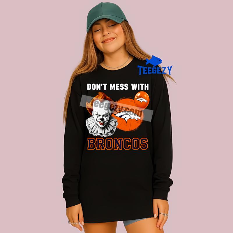 Denver Broncos Pennywise Halloween Regular Long Sleeve Denver Broncos Pennywise Halloween Regular Long Sleeve