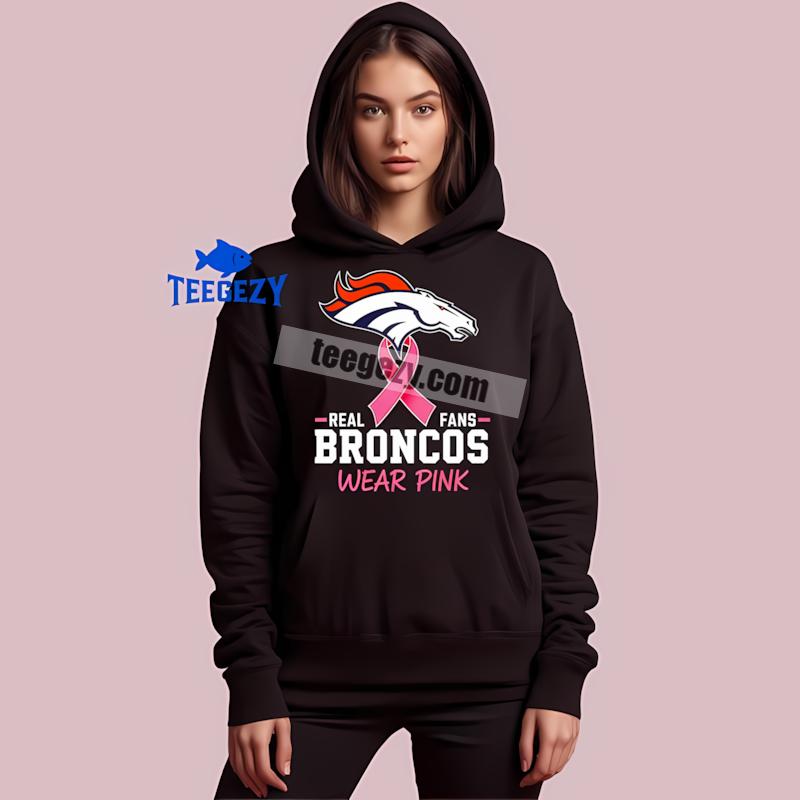 Denver Broncos Real Fans Wear Pink Mens Hoodie Denver Broncos Real Fans Wear Pink Mens Hoodie
