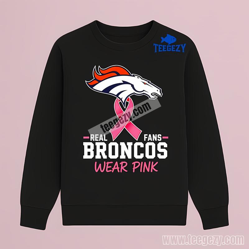 Denver Broncos Real Fans Wear Pink Mens Long Sleeve Denver Broncos Real Fans Wear Pink Mens Long Sleeve