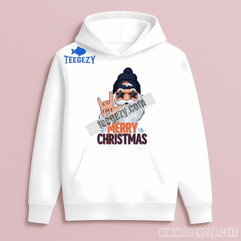 Denver Broncos Rock Santa Merry Christmas Unisex Hoodie Denver Broncos Rock Santa Merry Christmas Unisex Hoodie