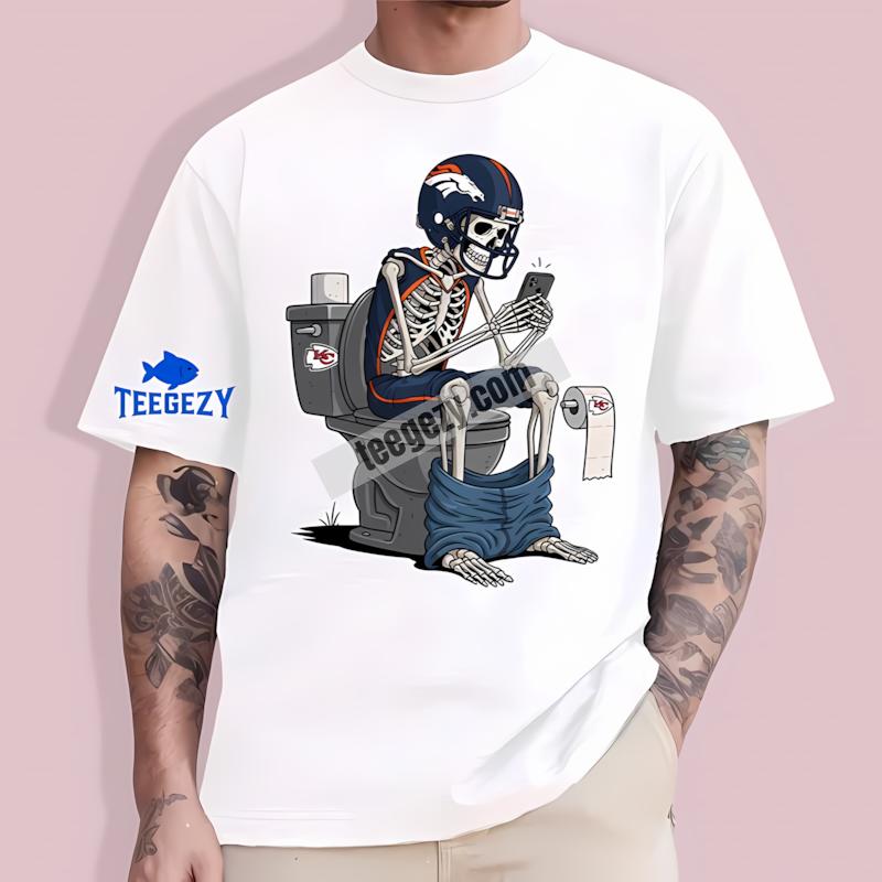 Denver Broncos Skeleton Toilet Chiefs Rivalry Classic T-Shirt Denver Broncos Skeleton Toilet Chiefs Rivalry Classic T-Shirt