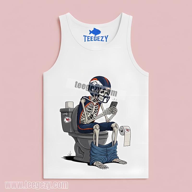 Denver Broncos Skeleton Toilet Chiefs Rivalry Classic Tanktop Denver Broncos Skeleton Toilet Chiefs Rivalry Classic Tanktop