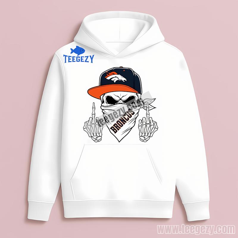 Denver Broncos Skull Bandana Womens Hoodie Denver Broncos Skull Bandana Womens Hoodie