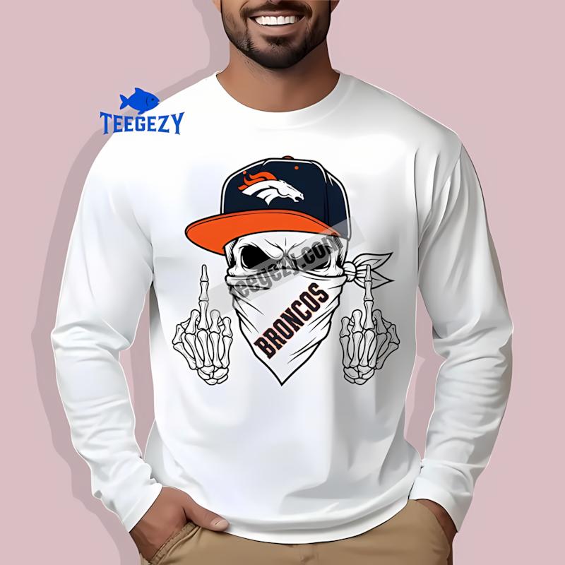 Denver Broncos Skull Bandana Womens Long Sleeve Denver Broncos Skull Bandana Womens Long Sleeve