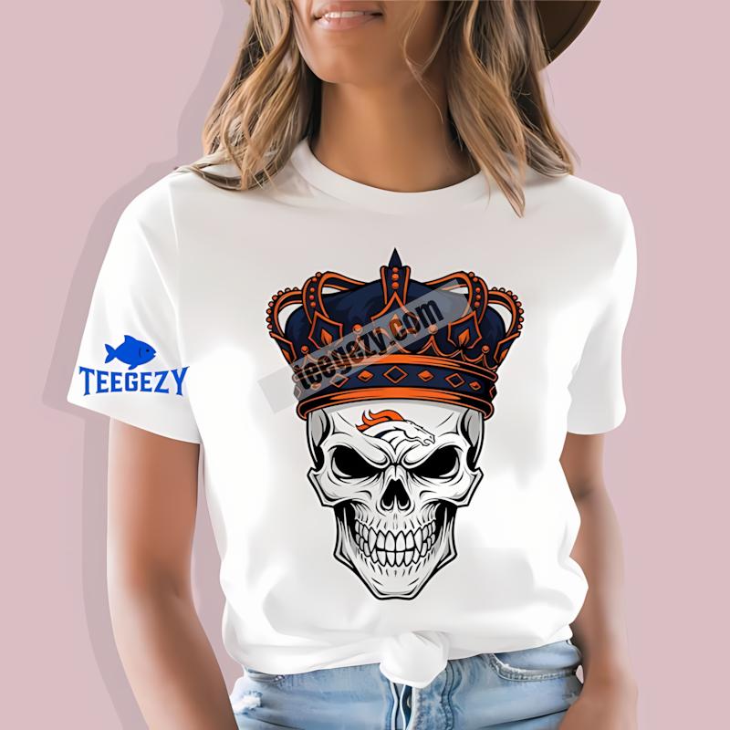 Denver Broncos Skull Crown Dark Grunge Womens T-Shirt Denver Broncos Skull Crown Dark Grunge Womens T-Shirt