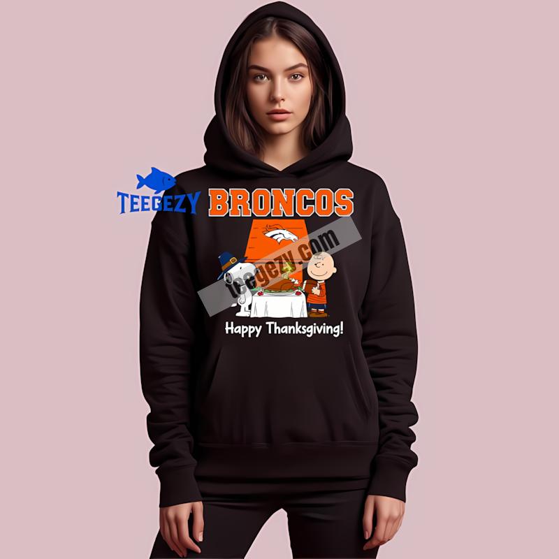 Denver Broncos Snoopy Thanksgiving Graphic Hoodie Denver Broncos Snoopy Thanksgiving Graphic Hoodie
