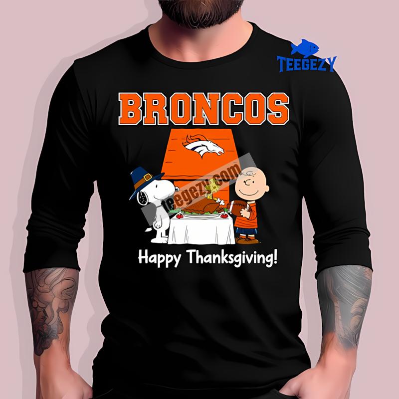 Denver Broncos Snoopy Thanksgiving Graphic Long Sleeve Denver Broncos Snoopy Thanksgiving Graphic Long Sleeve
